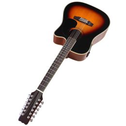 Gitaar gelamineerd sparrenhout top 41 inch akoestische gitaar 12 strings full size hoogglans natuurlijke kleur volksgitaar met eq