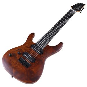 Gitaar linkerhand Tree Burl Top elektrische gitaar 8-snarige gitaar 39 inch natuurlijke kleur 24 frets Canada esdoorn hals met Koreamade pick-up