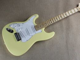 Gitaar linkshandig Malmsteen Yngwie Model Elektrische gitaar Creamy Geel Lefty geschoeide nek Gitaar 21 of 22 frets KSG Custom Guitar