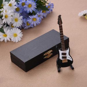 Guitare miniature guitare mini instruments de musique réplique le modèle de basse électrique pour le personnage d'action décoration de poupée affichage en bois wx