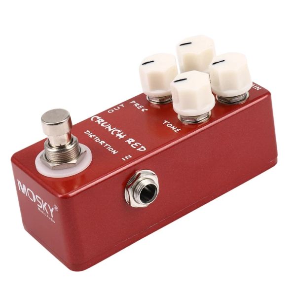 Guitar Mosky Mini Guitar Effect Pedal Mini Crunch Red Distortion Pedal verdadero Bypass Full Metal Shell