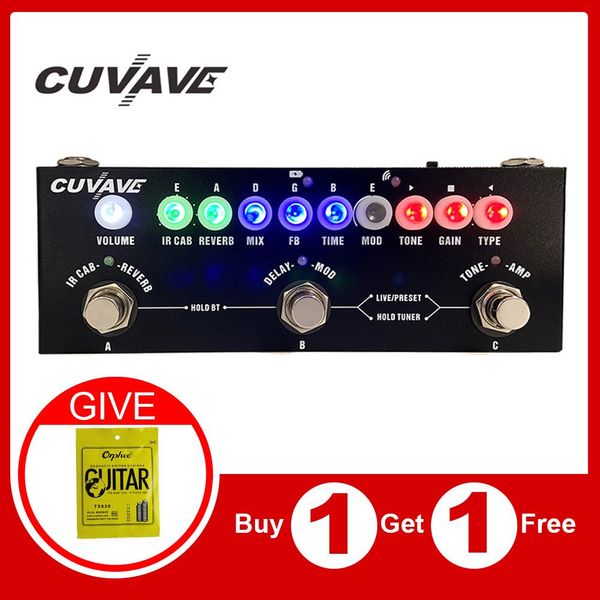 Guitarra Mvave Cube Baby Delay Pedal de efectos múltiples para guitarra/bajo/acústica 8 gabinetes Ir simulación coro Phaser Reverb Vibrato Pedal