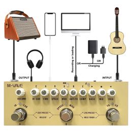 Guitare Mvave multi-effets pédale de guitare Cube bébé pour guitare acoustique électrique chorus trémolo retard 8 armoires Ir Simulation Phaser