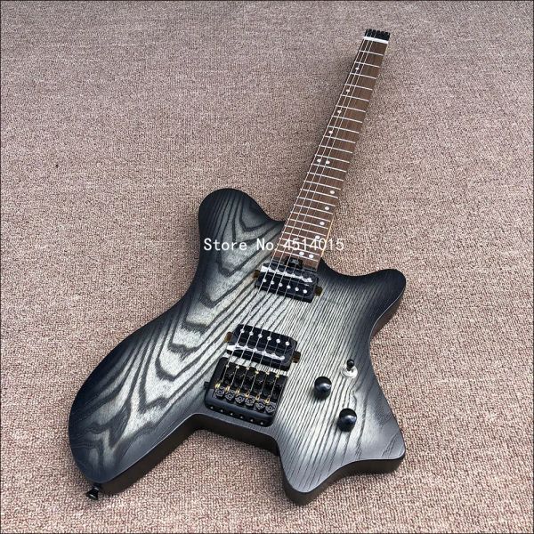 Guitare Nouvelle guitare électrique à 6string guitare portable guitare guitare bois transparent transparent en acier en acier inoxydable noir.