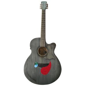 Gitaar Nieuw Ontwerp Grijsgroen Pull Zijde Akoestische Elektrische Gitaar 40 Inch Matte Afwerking 6 Snarige Folk Gitaar Met Microfoon EQ