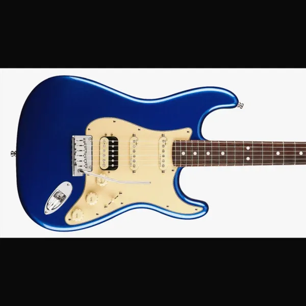 Guitare Nouveau !!!!Guitare ultra st électrique, couleur bleu métallique, corps massif, manche en palissandre, pickguard jaune, micros ssh