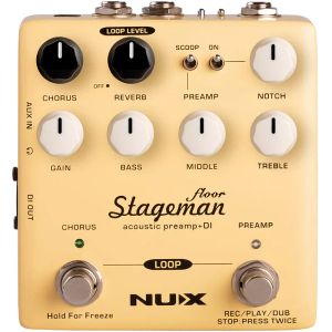 Guitare nux stageman plancher acoustique préampli di guitar Effet pédale avec chorus reverb geeze 60s boucle pour guitare violon mandoline banjo