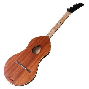 Gitaar één stuk hout 34 inch volledige solide sapele akoestische gitaar 4 string mini -gitaren bruine folk gitaar matte afwerking