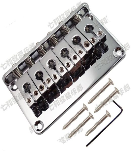 Guitar Parts Silver 6 Saddle Hardtail Bridge Top Load 76 mm Electric Guitar Bridge Musical Instrument Accessoires4173751