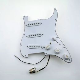 Gitaar Pickups Voorbedrade Slagplaat SSS Single Coil Pickup 7-Way type volledig geladen slagplaat Voor Strat gitaar - 3-laags Wit