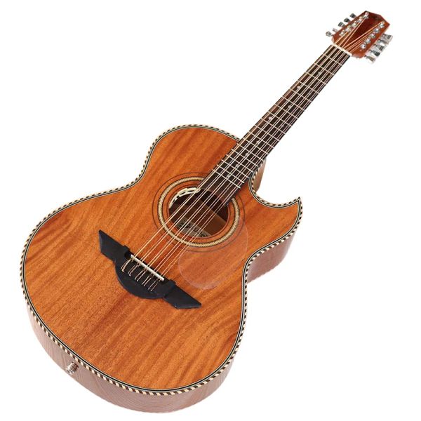 Guitarra Profesional, guitarra acústica de 10 cuerdas, guitarra popular de 39 pulgadas, diseño de ángulo afilado natural de alto brillo, puede agregar EQ