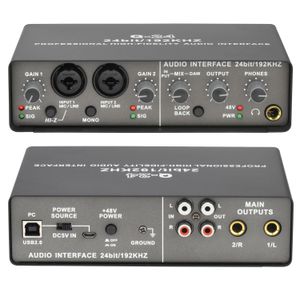 Gitaar Q24 Professionele audio-interface geluidskaartapparatuur voor elektrische gitaar Monitor Loopback USB externe studio live-opname