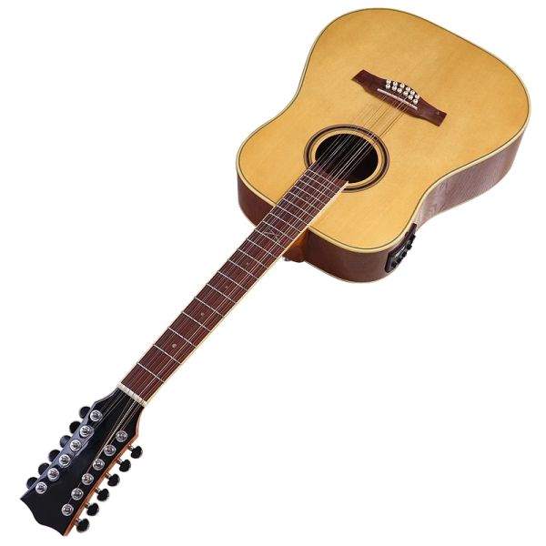 Guitare main droite 12 cordes guitare acoustique électrique guitare 41 pouces de haut guitare folk brillant avec pick-up de guitare