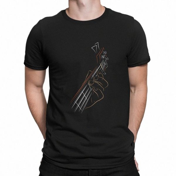 Guitarra Rock Man Camiseta Bass Individualidad Camiseta Gráfica Streetwear Hipster 12bX #