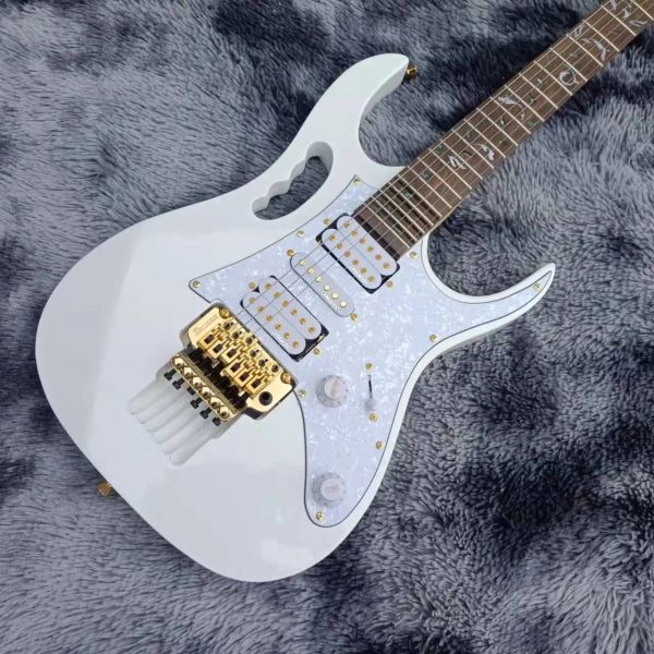 Guitarra Envío gratis Guitarra eléctrica Blancanieves Incrustaciones de diapasón de vid 21 a 24 trastes Guitarra festoneada profunda Envío gratis Hardware dorado