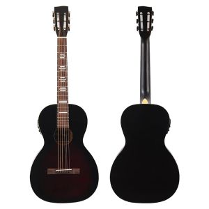 Stock de guitarra Guitarra acústica de 38 pulgadas, tapa de tilo, guitarra popular de 6 cuerdas de alto brillo con pequeños defectos