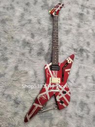 Guitare Striped Series Red Shark Kram Guitare électrique avec des micros zèbres de type ouvert guitare modèle 5150 Modèle