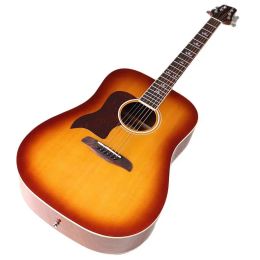 Guitare sunburst couleurs main gauche 41 pouces acoustique guitare épinette sapele arrière haut finition de brillance 6 cordes avec pickguard rouge