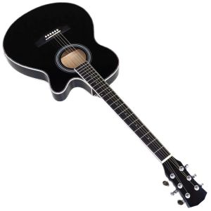 Guitare corps mince guitare électrique acoustique guitare débutant avec sac de concert gratuit corde gratuite noire noire couleurs blanches