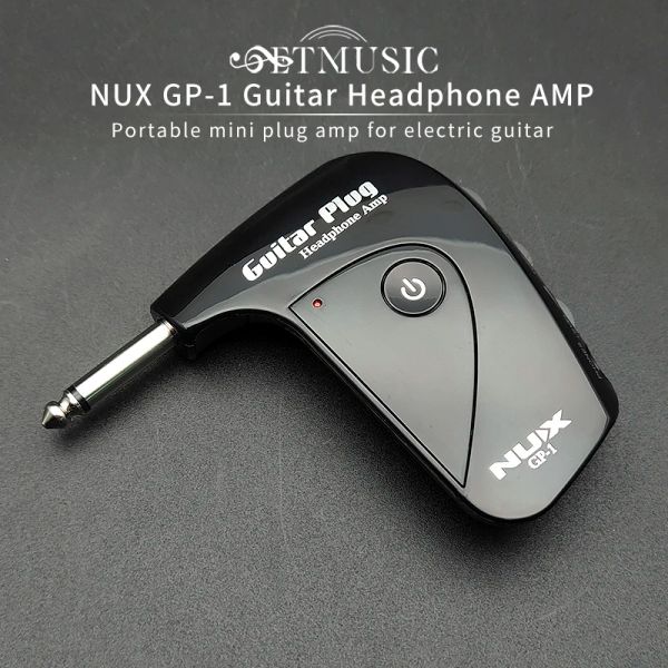 Guitar Top Nux GP1 GP1 Portable Guitarra Mini Auriculares Amplificador de auriculares Efecto de distorsión Builting Accesorios de guitarra