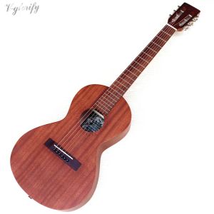 Guitare de voyage guitare acoustique 36 pouces, 6 cordes, Mini guitare Folk de couleur marron et naturelle, Sapele complet