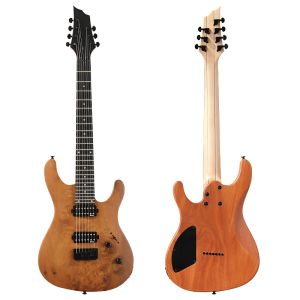 Guitare arbre burl guitare guitare 7 cordes couleur naturelle 39 pouces guitare électrique 24 frettes avec pick-up koreamade bon artisanat