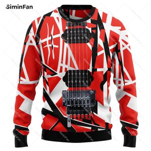 Gitaar Ugly Christmas Red Sweater 3D Gedrukte Men Pullover Casual Sweatshirt paar lange mouw shirts unisex vrouwelijk streetwear