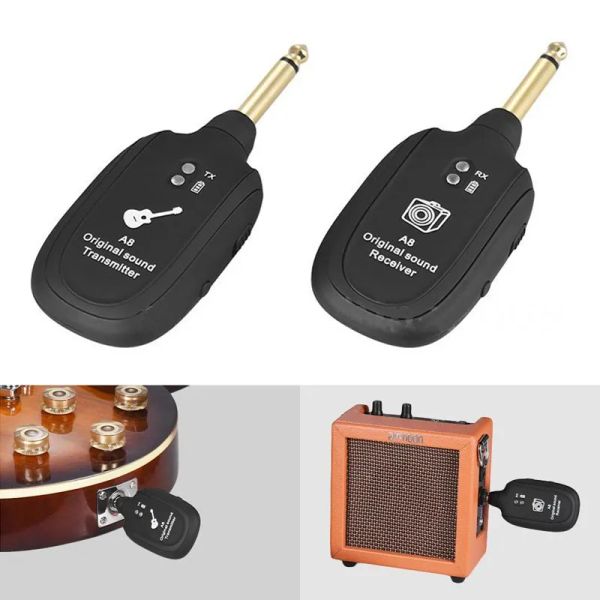 Guitare UHF Guitar Wireless System Transmetteur Receiver Breedtid Recharteable Build In Rechargeable Wireless Guitar