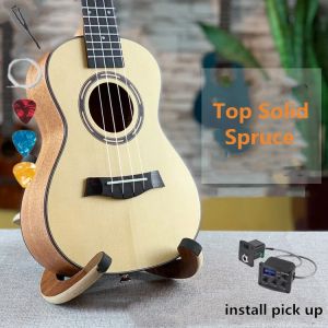 Guitare Ukulele Concert Tenor 23 26 pouces, guitare électrique acoustique solide, 4 cordes, Ukelele épicéa palissandre acajou Uke Ukalele