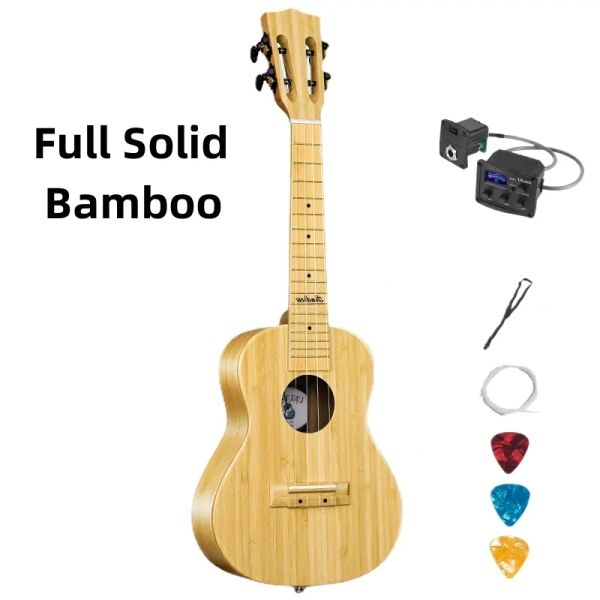 Guitare ukuléle complet en bambou solide 23 pouces Concert mat