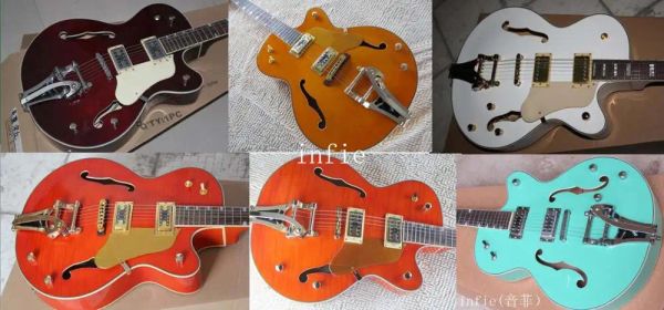 Guitarra envío gratis al por mayor guitarra personal personalizada jazz jazz hueco por bigbys naranja guitarra en stock