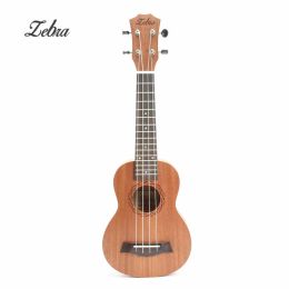 Gitaar zebra veer 21 inch 15 frets mahonie sopraan ukulele gitaar sapele rozenhout 4 strings Hawaiian gitaar muziekinstrumenten