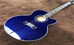 Guitare43 pouces bois massif de surface polie ciel bleu doigt noir jumbo baril folk acoustique guitare3599471