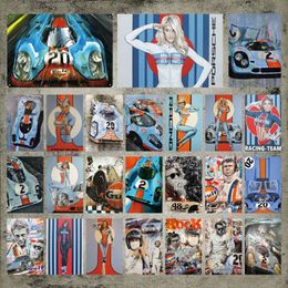 Gulf Girls and Men Metal Signs Vintage Tin Signs Decoratieve ijzeren schilderauto's Metalen plaat Wandstickers voor garagemuur Decor 30x20cm W03