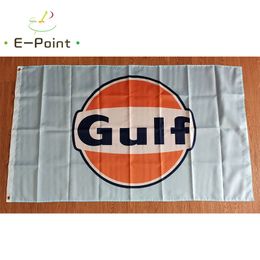 Gulf Oil Flag Light Bule Background 3 * 5ft (90cm * 150cm) Bandera de poliéster Decoración de la bandera Flying home garden flag Regalos festivos