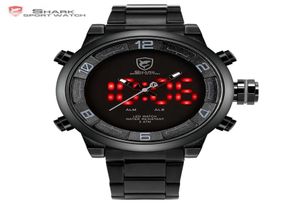 Gulper Shark Sport Regarder grand cadran noir Outdoor Men LED Digital Wrists Wrists Imperproping Alarm Calendar Fashion Watches Sh364 Y18124828