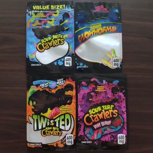 gummi wormverpakkingszakken 600 mg mylar lege verpakking zure brite crawlers gummy verpakking gummies