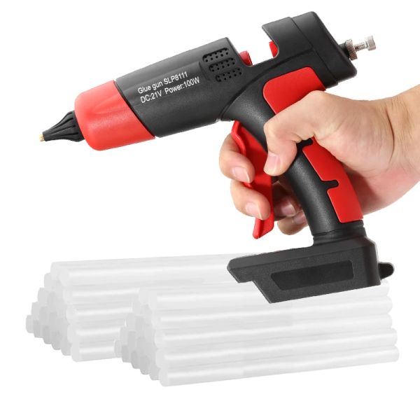 Pistola de 100 W pistola de pegamento de pegamento de fusión eléctrica de 100W para boquilla de batería makita 21V boquilla de boquilla de bricolaje pistola de aire caliente con palitos de 11 mm