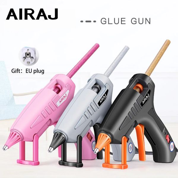 Gun Air 70W/150W Hot Melt Glue Gun Gun, Gift 70 mm rosa/gris/pegado de pegamento transparente, puede proporcionar herramientas de unión de enchufe de conversión de la UE