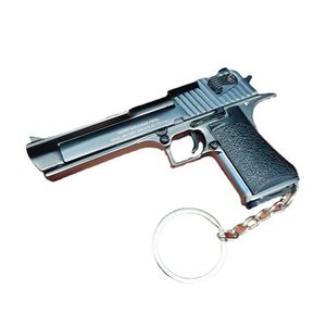Pistolet noir Desert Eagle mat métal pistolets pistolet modèle porte-clés modèles miniatures jouet pendentif cadeau artisanat cadeaux d'anniversaire 1158