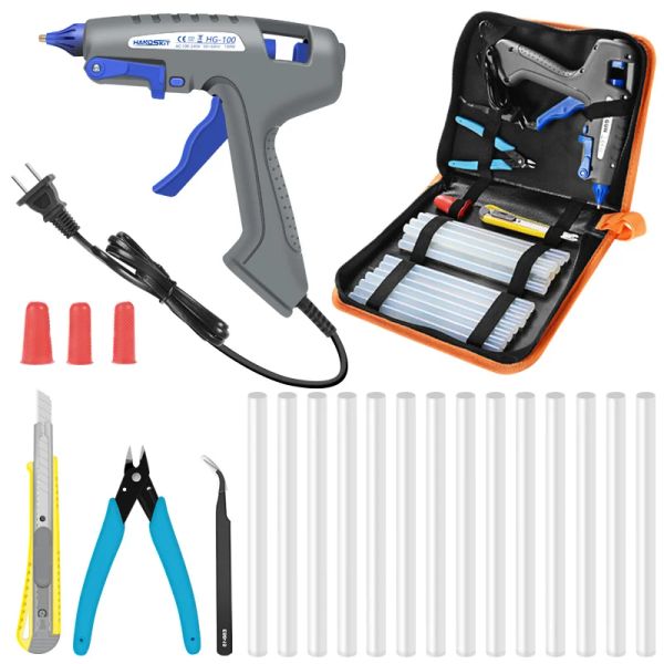 Gun Handkit High Power 100W Gale de colle électrique avec 15pcs 11 mm * 200 mm Stick Hot DIY Melt Glue Gun Repair Woard