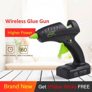 Gun Hot Melt Glue Gunlesslessless 60W Lithium Battery Silicone Gun Momest Tool Tool 12V RECHARGable SOL TOLL