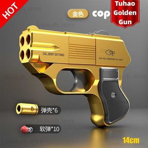 Gun Ldren's Boy Cute Pistol Nieuwe vouwende mobiele telefoon Soft Bullet Spray Shell Decompression Christmas Festival Kids Gift Toy T230816