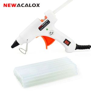 Pistolet newacalox 20W EU / US Hot Melt Glue Gun avec 20pc 7 mm Glue Stick Industrial Mini Guns Thermo Electric Heat Tempet Tempet Tool