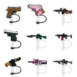 Couvercle de paille pour pistolet, accessoires en silicone, breloques réutilisables, anti-éclaboussures, bouchon anti-poussière décoratif, DIY, votre propre paille de 8mm ZZ