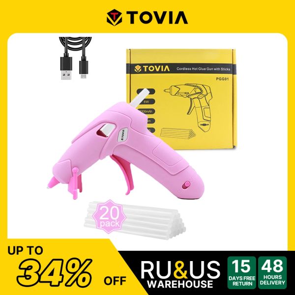 Gun t tovia mini artisanat sans fil pistolet à colle chaude avec 20pcs collets de colle pour enfants