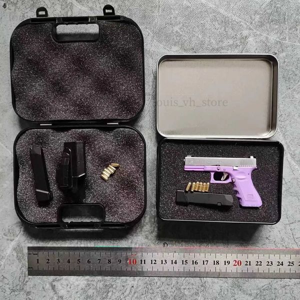 Gun Toys 1/3 Alliage Empire G17 Pistolet Modèle Shell Ejection Mini Jouet Pistolet Porte-clés Arme En Métal Faux Pistolet Assemblage Gratuit Avec Étui T240309