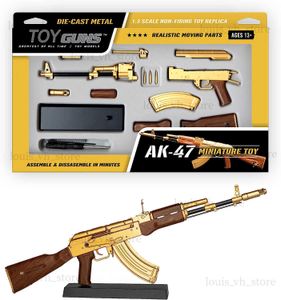 Pistolet jouets 1/3 alliage Mni AK47 fusil de Sniper détachable mitraillette modèle pistolet en métal arme assemblage jouet garçons cadeaux T240309