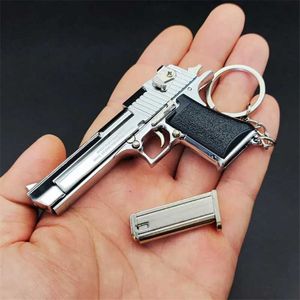 Gun Toys 1/3 modèle en métal de haute qualité Desert Eagle porte-clés jouet collection de pistolet miniature avec pendentif en alliage pour cadeau 240307