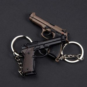 Jouets d'armes à feu 1 4 Modèle de pistolet alliage 92f Keychain Toy Porte pistolet détachable jouet fidget faux pistolet pour garçons collection adultes cadeau T240429